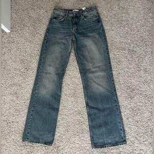 Zara TRF Mid-Rise Wide Leg Jeans